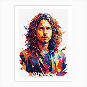 Kirk Hammet, Metallica 01 Portrait Music Icon Style WPAP Pop Art Art Print