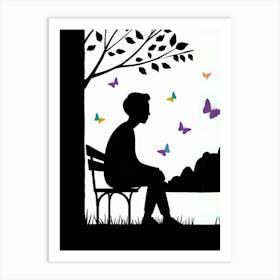 Butterfly Silhouette Art Print