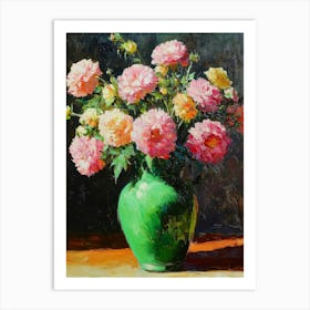 Pink Chrysanthemums Art Print