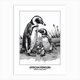Penguin Feeding Their Chicks Poster 1 Art Print