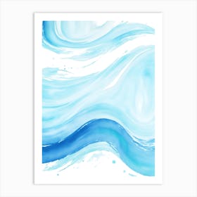 Blue Ocean Wave Watercolor Vertical Composition 98 Art Print