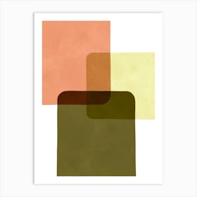 Boho geometric rectangles 4 Art Print