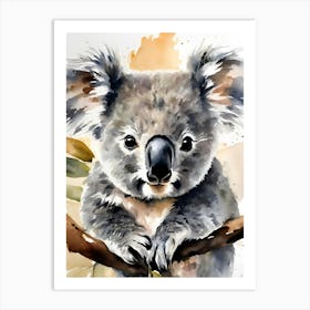 Koala Watercolor Painting Art Print