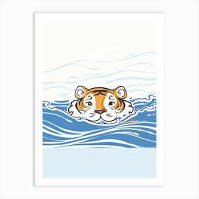 Tiger In The Water 1 Art Print