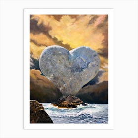 Heart Of Stone In Ocean Art Print