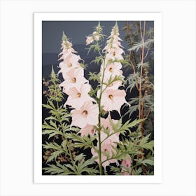 Flower Illustration Larkspur 3 Art Print