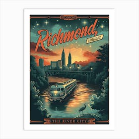 Richmond, Virginia Vintage Poster Art Print