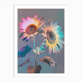 Iridescent Flower Sunflower 1 Art Print