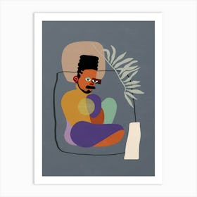 Black Man In A Pot Art Print