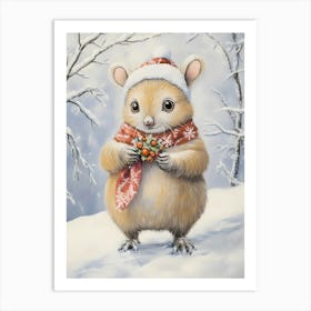 Christmas Mouse 2 Art Print