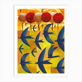 Swallows Migrating Art Print