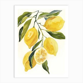 Lemons On A Branch 4 Art Print