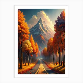 Autumn Road 1 Art Print