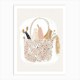 Illustration Of A Basket 1 Art Print