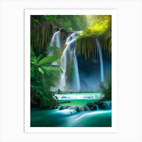 Erawan Falls, Thailand Realistic Photograph  (3) Art Print