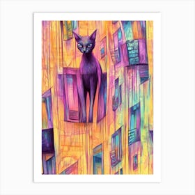 Cat In The City 1 Art Print