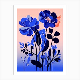 Blue Flower Illustration Freesia 2 Art Print