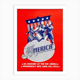 Americas In Concert At The Hic Arena Wednesday Nite June 4th, 1975 Posters Art Print