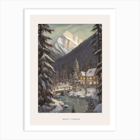 Vintage Winter Poster Banff Canada 2 Art Print