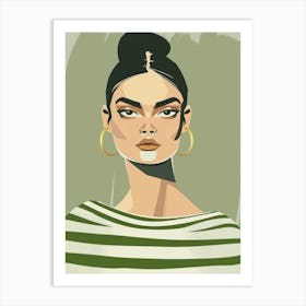 Woman With Hoop Earrings 1 Art Print