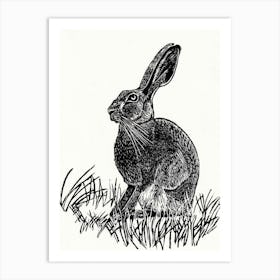 Hare Linocut Art Print
