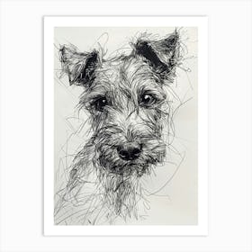 Fox Terrier Dog Line Sketch 2 Art Print