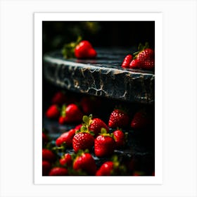 Strawberries On A Table Art Print