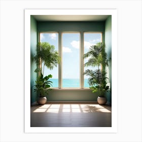 Empty Room With Plants Art Print