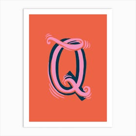 Letter Q Typographic Art Print