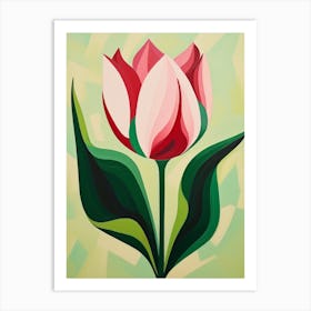 Cut Out Style Flower Art Tulip 3 Art Print