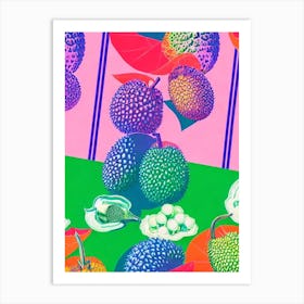 Durian 1 Risograph Retro Poster Fruit Art Print