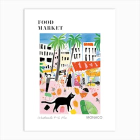 The Food Market In Monaco 1 Illustration Poster Art Print