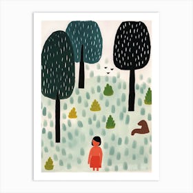 Into The Woods Scene, Tiny People And Illustration 6 Art Print