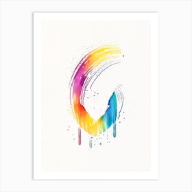 Rainbow Symbol 1 Minimal Watercolour Art Print