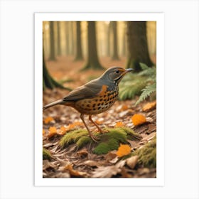 Robin In The Forest Art Print