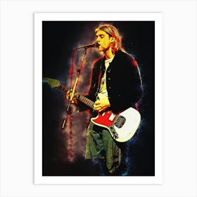 Spirit Of Kurt Cobain Live And Loud Concert In 1993 Art Print