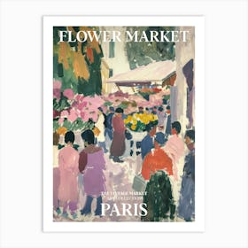 Vintage Flower Market Painting Paris 3 Art Print