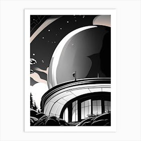 Observatory Dome Noir Comic Space Art Print