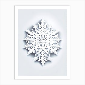 White, Snowflakes, Marker Art 3 Art Print