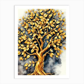 Golden Tree Of Life 5 Art Print