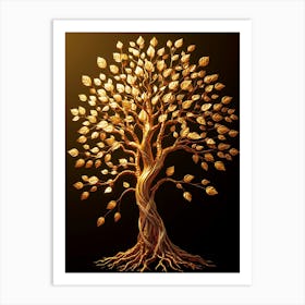 Golden Tree Of Life 1 Art Print