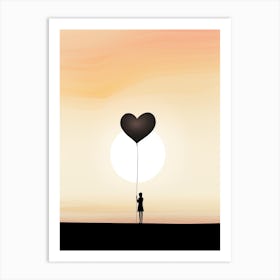 Child With Heart Balloon Art Print