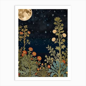 Moonlight In The Garden Style William Morris 10 Art Print