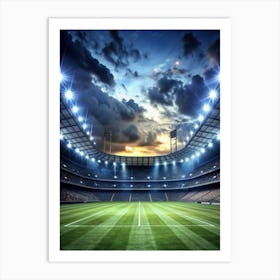 Soccer Stadium At Night 8 Art Print