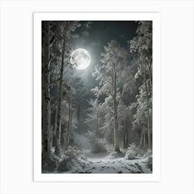 Full Moon In The Forest 3 Art Print