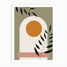 Boho Abstract Wall Art Print Scandi Botanical Terracota Beige Green Abstract B Art Print