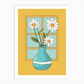 Daisies In A Vase 17 Art Print