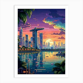 Singapore Pixel Art 3 Art Print