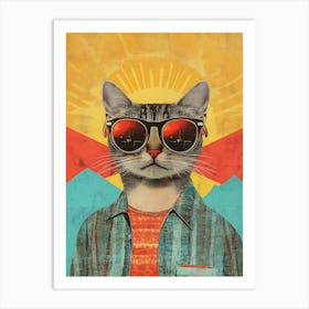 Vintage Retro Poster Cool Cat 19 Art Print