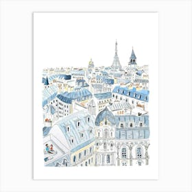 Paris Skyline Art Print